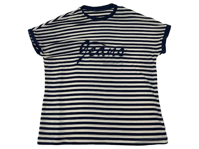 Top in poliestere blu Versace Jeans Couture