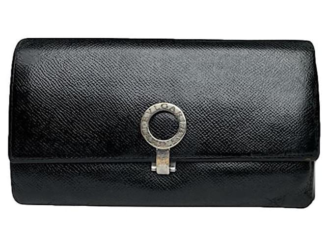 Bulgari Portafoglio in pelle nera Serpenti di Bvlgari Nero