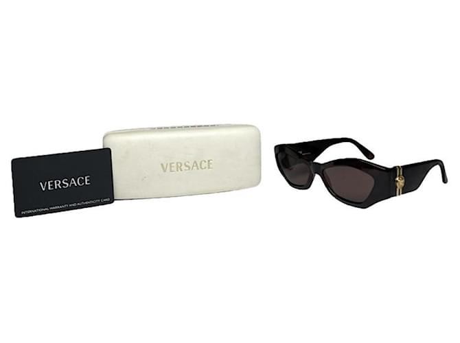 Occhiali da sole in plastica nera Gianni Versace Nero