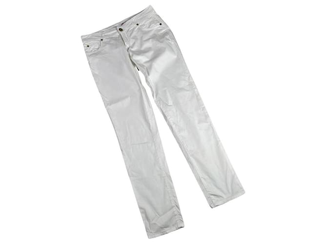 Pantaloni bianchi in cotone Versace Bianco