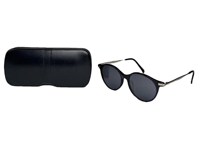 Occhiali da sole in metallo nero Issey Miyake