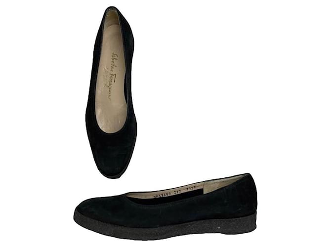 Ballerine in plastica nera Salvatore Ferragamo Nero
