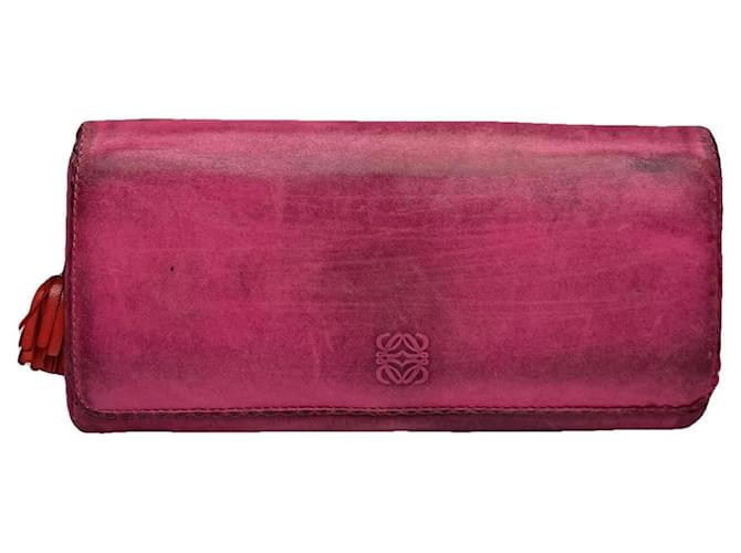 Portafoglio in pelle viola Loewe Puzzle Porpora