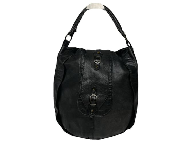 Borsa a mano in pelle nera Balenciaga City Nero