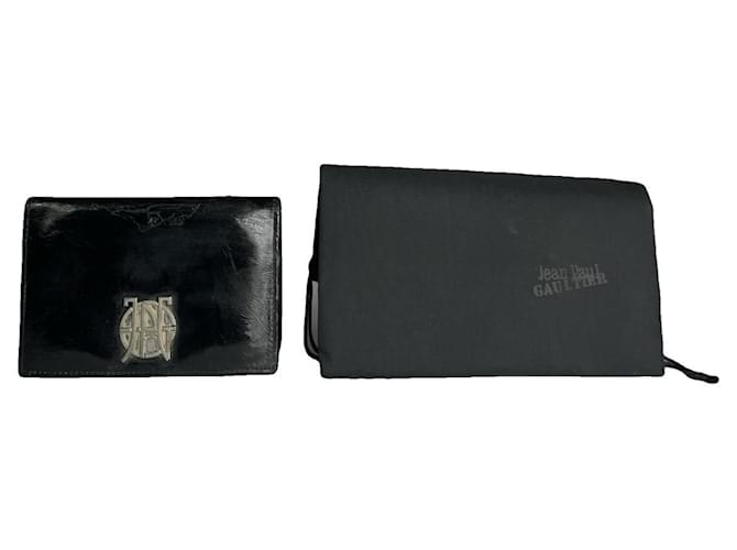 Borsa in pelle verniciata nera Jean Paul Gaultier Nero