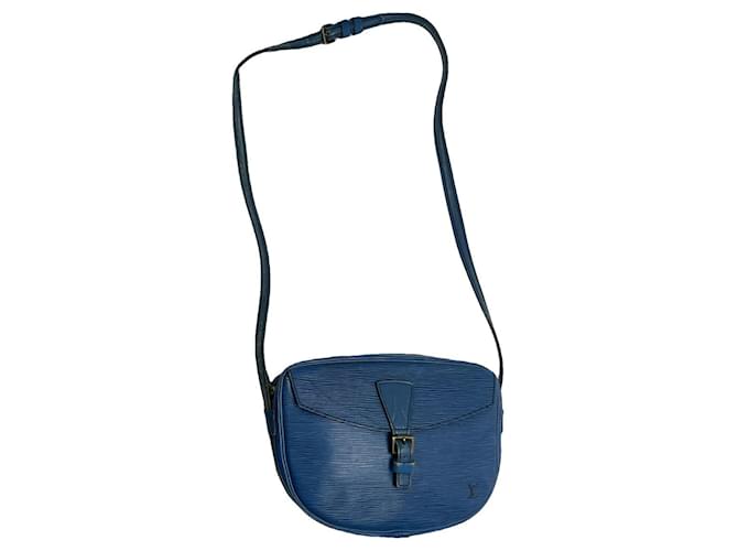 Borsa a mano vintage in pelle blu Louis Vuitton Cluny