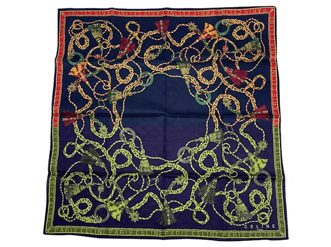 Céline Sciarpa in seta navy Celine Blu navy