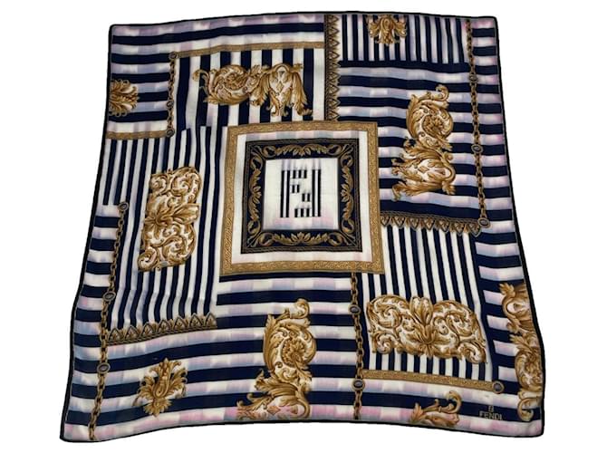 Sciarpa di seta nera Fendi Nero