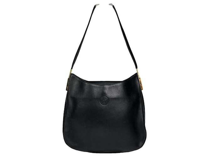 Borsa in pelle nera Gianni Versace Nero