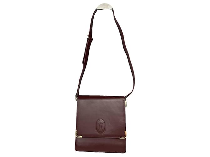 Borsa in pelle bordeaux Cartier Trinity Bordò