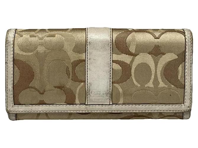 Portafoglio in pelle beige Coach Parker