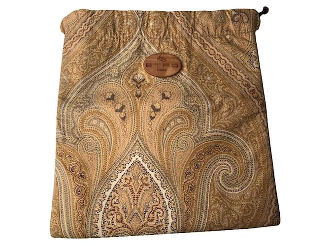 Borsa a mano in poliestere beige Etro