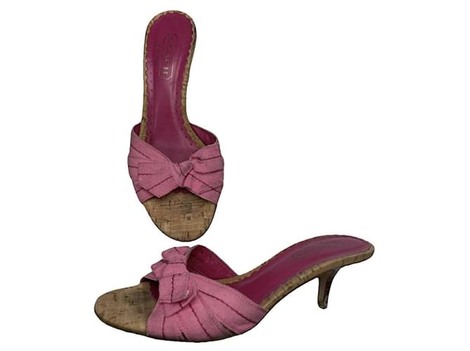 Tacco in pelle rosa Coach