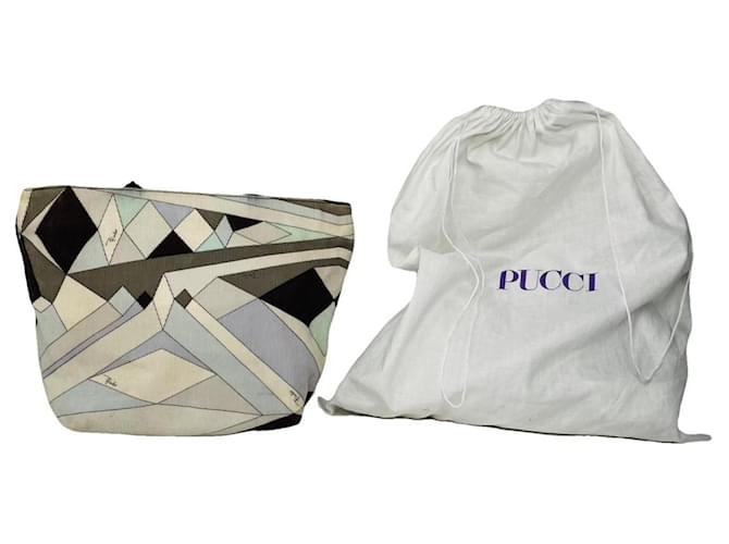 Borsa a mano in cotone marrone Emilio Pucci