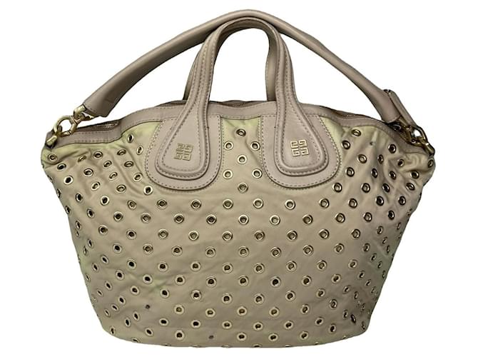 Borsa a mano in pelle beige Givenchy Nightingale