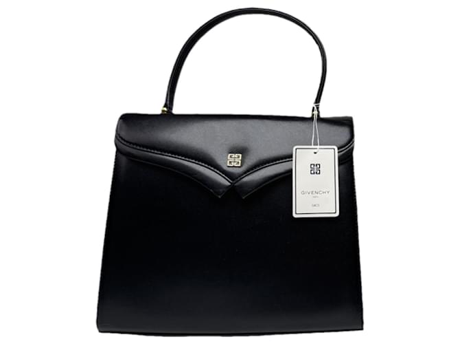 Borsa a mano in pelle nera Givenchy 4G Nero