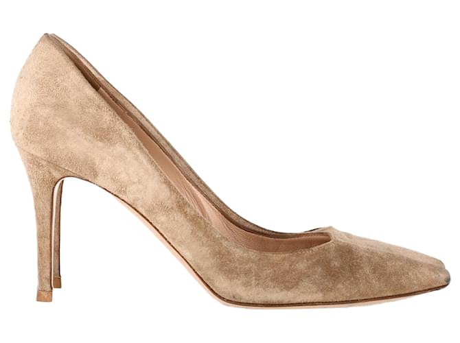 Gianvito Rossi Gianvito 85 Décolleté in Camoscio Beige