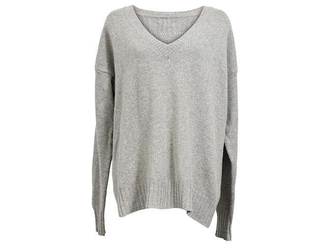 Maglione V-Neck Isabel Marant Etoile in lana grigia Grigio