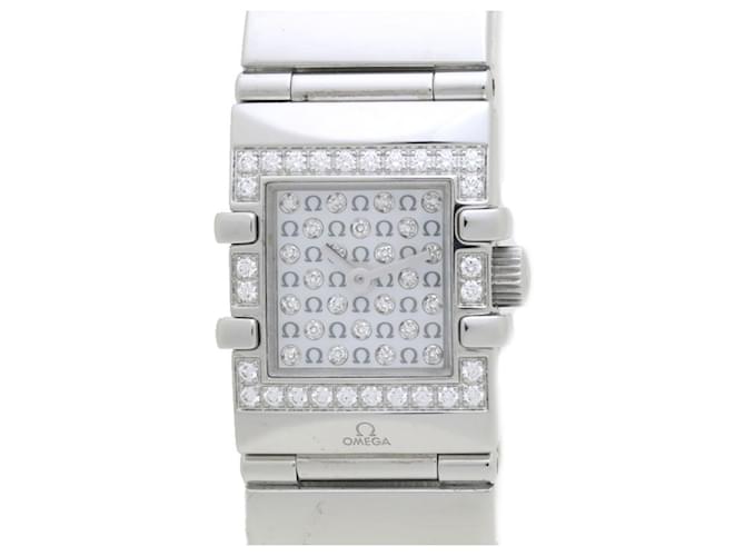 OMEGA Constellation 1539.77.00 Quadra Mini Diamante Orologio in Acciaio Inossidabile per Donne