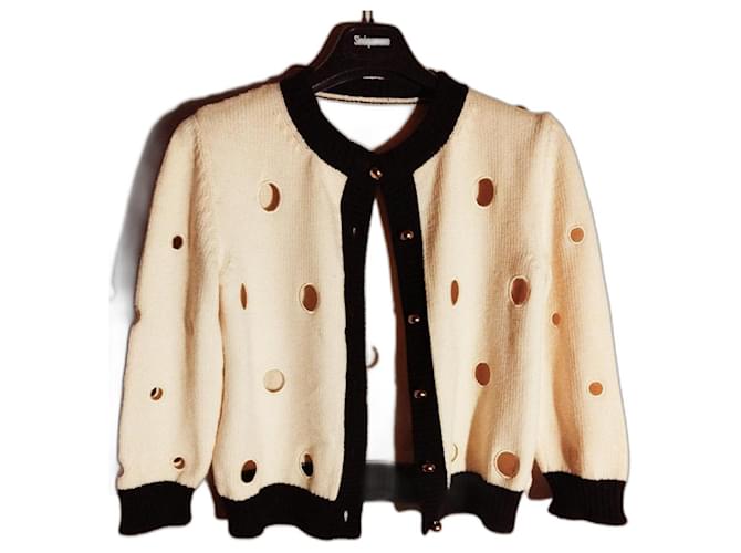 Alberta Ferretti Maglioni di lana Nero Beige