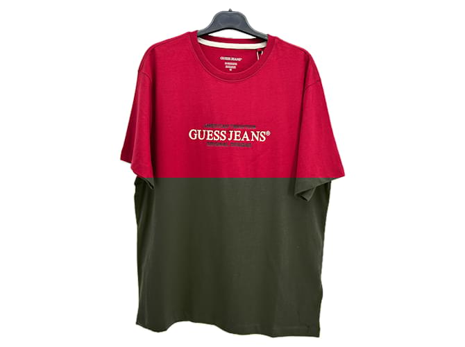 T-shirt GUESS T.International M Cotone Bordò