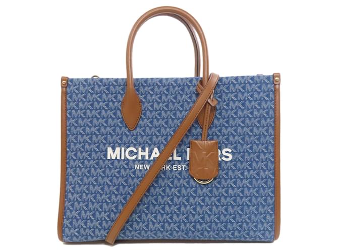 Borsa a mano MK Signature di Michael Kors Blu