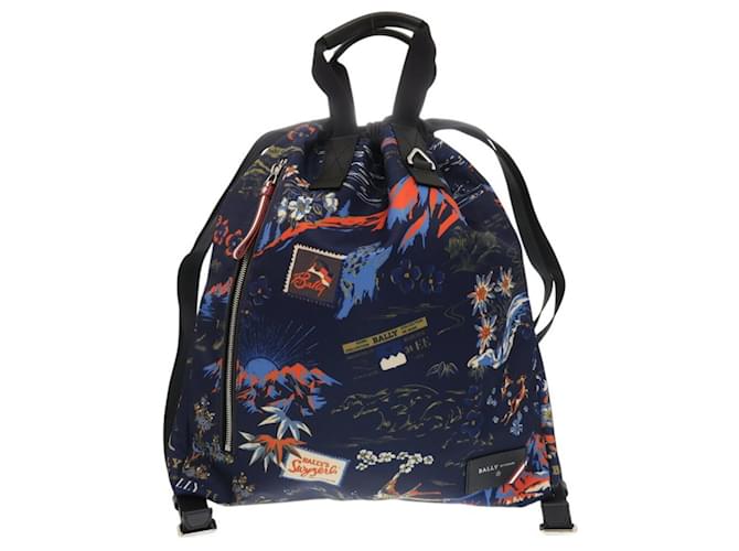 Zaino in nylon blu Bally