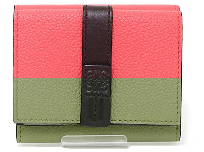 Portafoglio Trifold Loewe in rosa e rosso