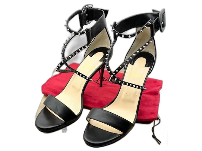 Christian Louboutin Choca Lux 100 bambino nero argento