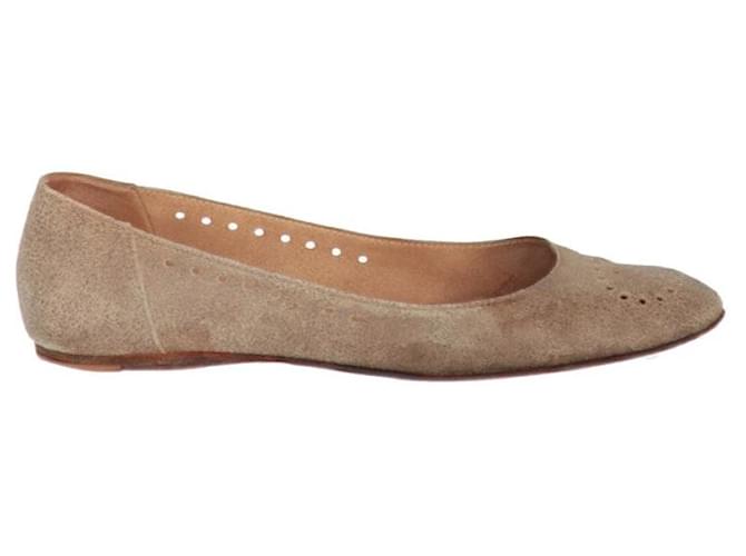 Ballerine in suede beige Hermès - Anni 2000