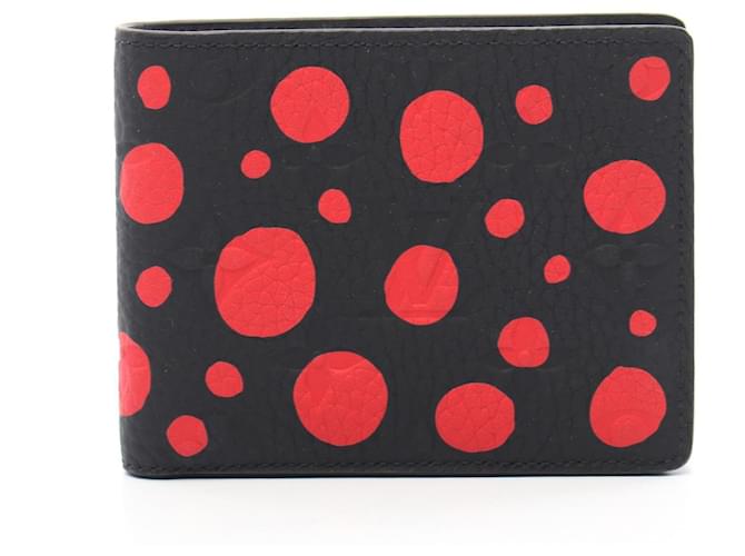 Slender Portafoglio pieghevole Louis Vuitton x Yayoi Kusama Nero Rosso