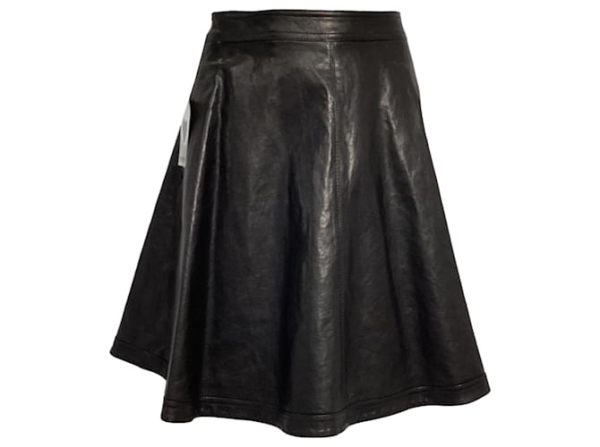 Gonna Riley in pelle nera di Diane von Furstenberg Nero