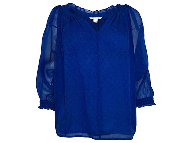 Blusa Diane von Furstenberg in seta blu