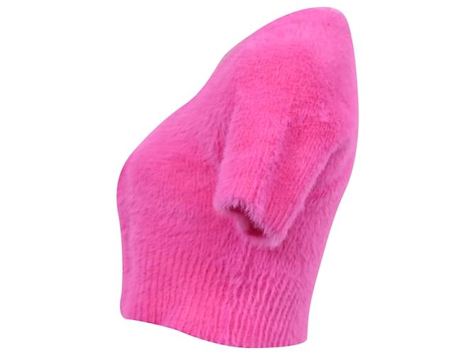 Cardigan cropped La Maille Neve di Jacquemus in poliamide rosa Marrone