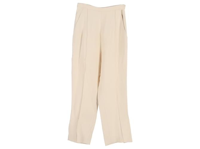 Pantaloni larghi Khaite in viscosa crema Bianco Crudo