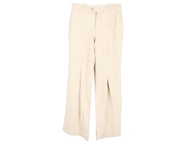 Pantaloni a gamba larga plissettati Acne Studios in viscosa nuda Marrone Carne