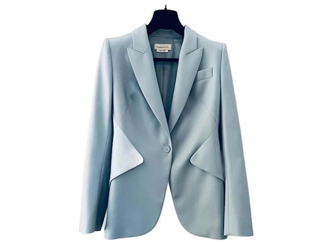 Alexander Mcqueen Blazer in crepe azzurro chiaro Blu chiaro