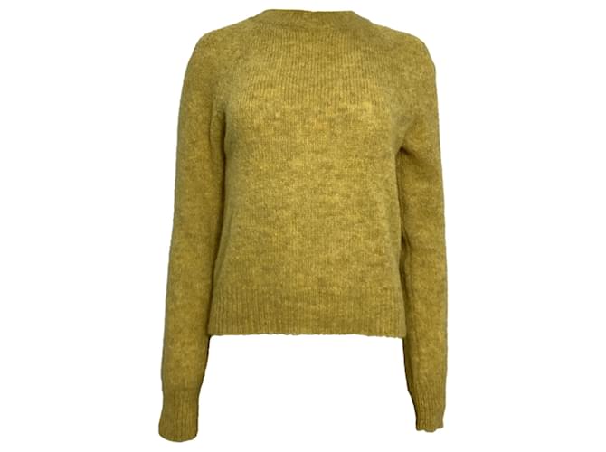 Maglione spazzolato Dries Van Noten in alpaca gialla Giallo