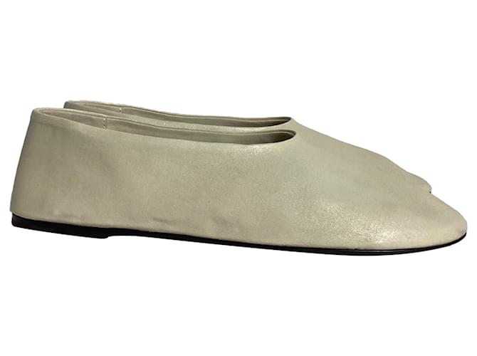 Khaite Le ballerine Marcy in pelle bianca Bianco Crudo