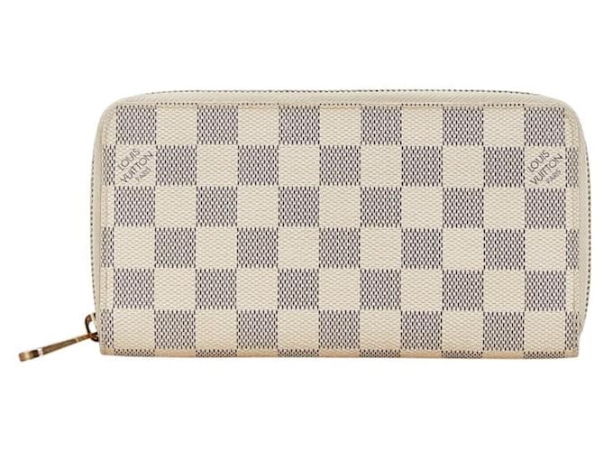 Zippy Portafoglio lungo Damier Azur Louis Vuitton Bianco