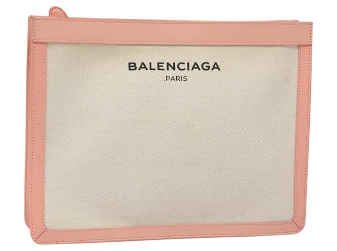 Borsa a mano BALENCIAGA in tela rosa e bianca 410119 Auth bs22154 Bianco