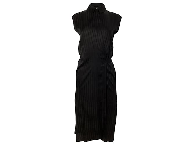 Alexander Wang Abito midi a righe T di Alexander in rayon nero