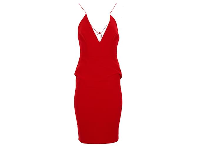 Autre Marque Abito Bodycon con collo halter Alex Perry in triacetato rosso