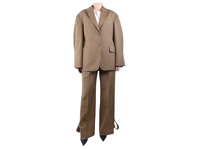 Nanushka Completo giacca con cintura marrone e pantaloni - taglia XS