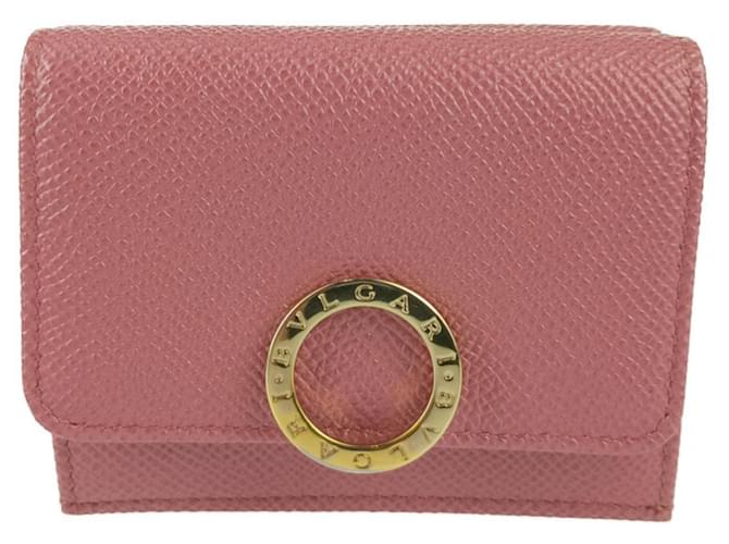 Bulgari Portafoglio pieghevole in pelle rosa Bvlgari