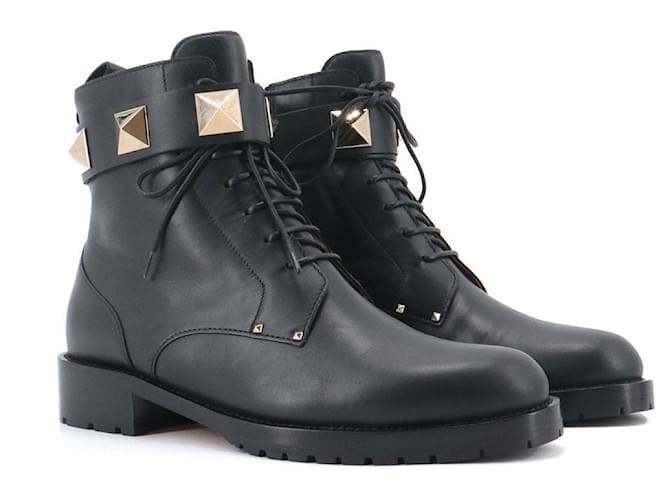 Valentino Garavani VALENTINO - Stivaletti Rockstud Valentino in pelle nera (T36.5) Nero