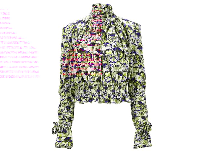 Blusa a collo alto stampata Paco Rabanne in viscosa multicolore