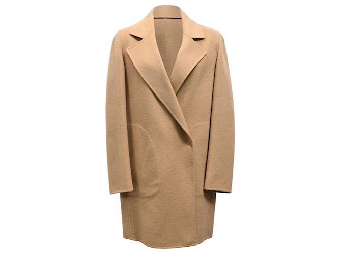 Cappotto in lana marrone con bottone sicuro Theory Rosso