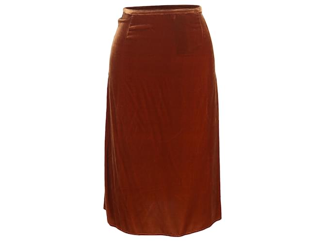 Gonna a vita alta Joseph in velluto marrone