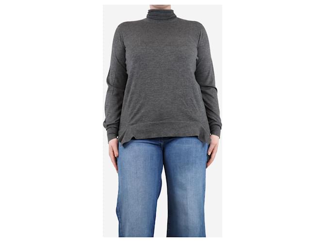 Malo Maglione in cashmere grigio con collo alto - taglia UK 12